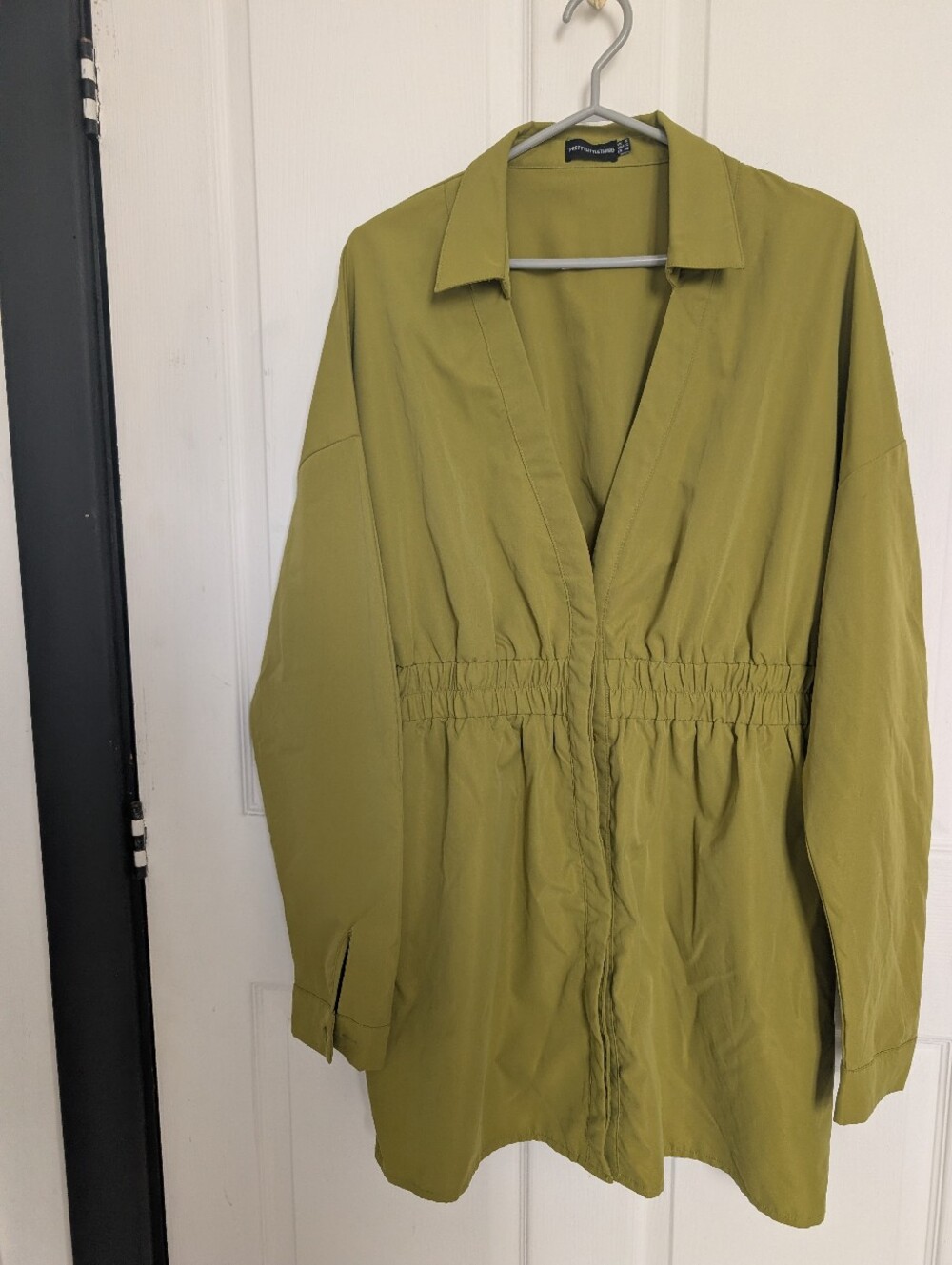 PrettyLittleThing Olive Utility Drawstring Jacket Dress